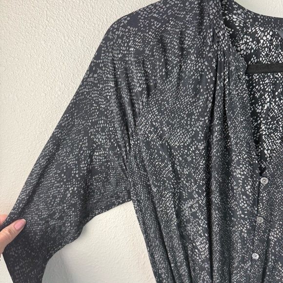 Rails Jasmine Animal Print Long Sleeve Minidress Charcoal Textured Leopard Small - Picture 6 of 13